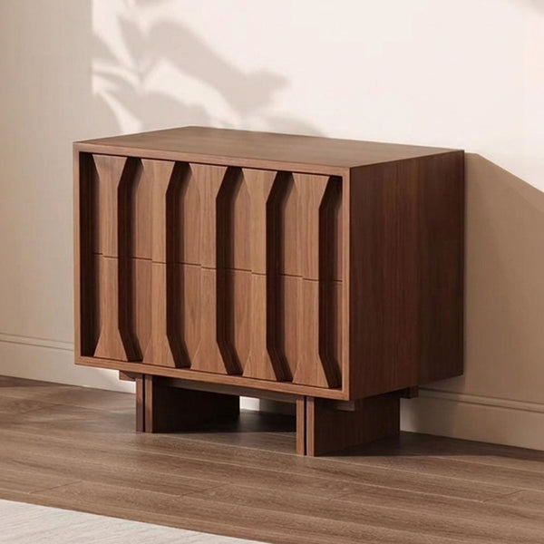 70.8'' Japanese-Style Wood TV Stand with Carved Sliding Doors Minimalist Low Media Console