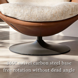 Modern Oversized Swivel Lounge Chair with Plush Cushion and Wraparound Backrest