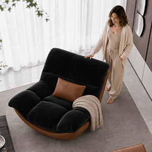 Ember Low-Profile Lounge Chair with Plush Velvet Cushion