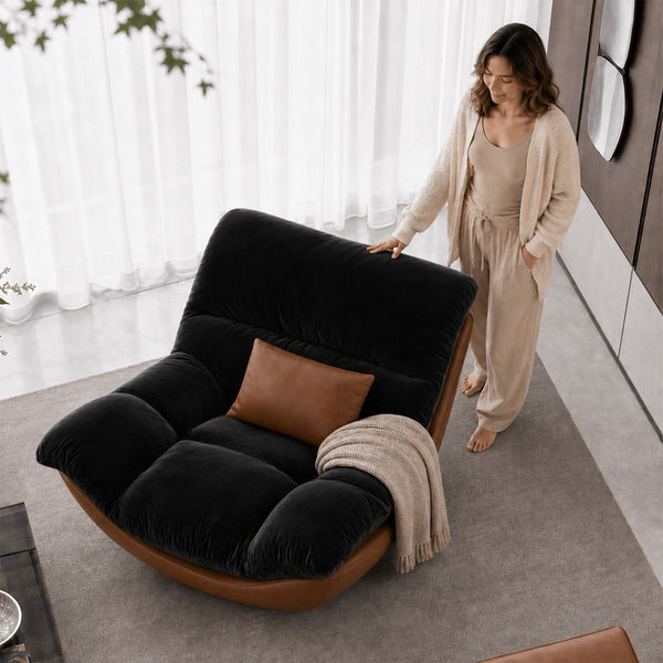 Ember Low-Profile Lounge Chair with Plush Velvet Cushion