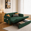 Lennox 47"/70" Velvet Pull-Out Sofa Bed with Storage