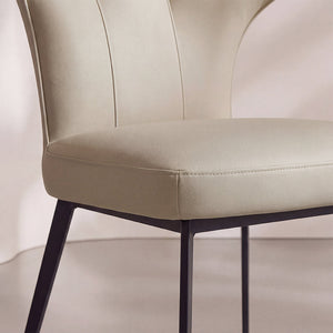 Ezra Sculpted High-Back Faux Leather Dining Chair