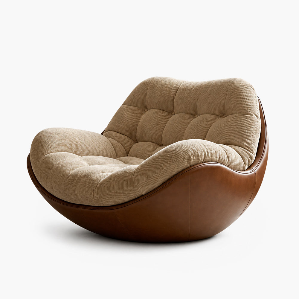 Cove Curved Lounge Chair with Plush Chenille Cushion