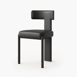 Koda Asymmetrical-Back Faux Leather Dining Chair