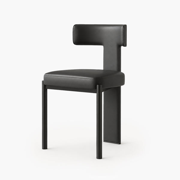 Koda Asymmetrical-Back Faux Leather Dining Chair