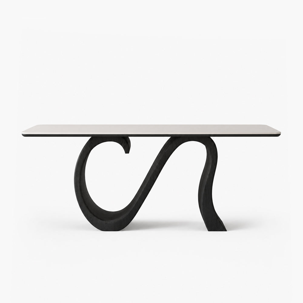 Seren 62.9"/70.8" Sintered Stone Dining Table with S-Shaped Base