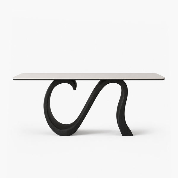 Seren 62.9"/70.8" Sintered Stone Dining Table with S-Shaped Base