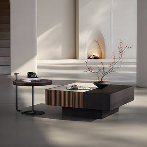 Nexo Walnut-Finish Nesting Coffee Table Set