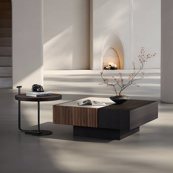 Nexo Walnut-Finish Nesting Coffee Table Set