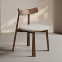Nico Curved-Back Rubberwood Dining Chair with PU Seat