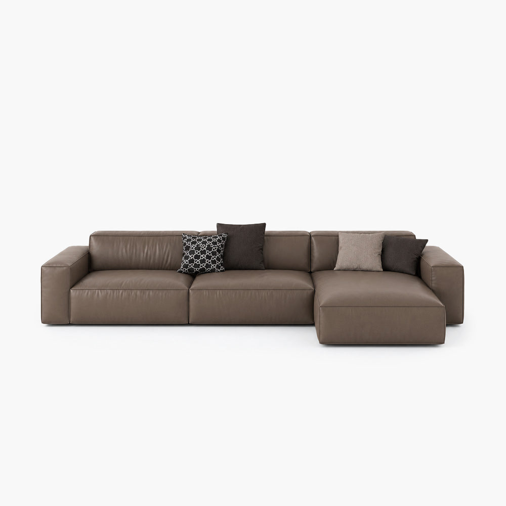 Theo Modular Sectional Sofa with Top-Grain Leather Seating