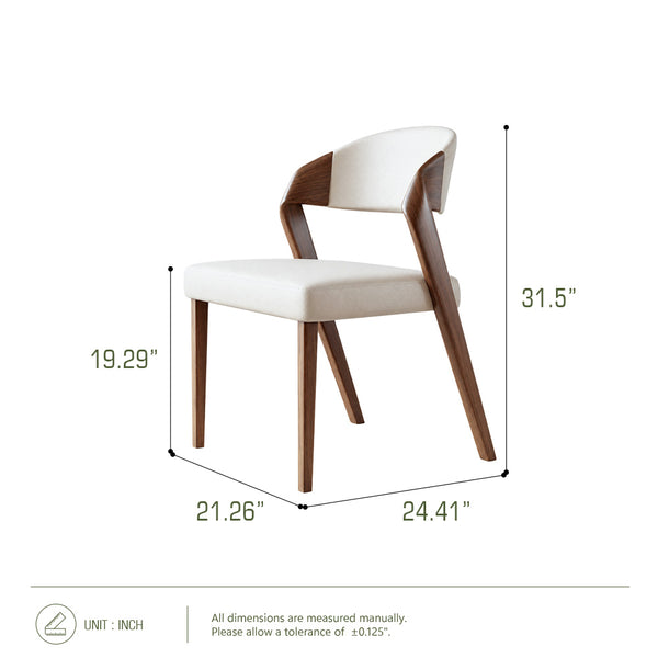 Eden Sculpted Wood & PU Leather Dining Armchairs, Set of 2