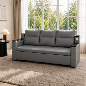 Orin 83" Pull-Out Sofa Bed with Storage & USB