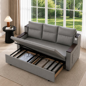 Orin 83" Pull-Out Sofa Bed with Storage & USB
