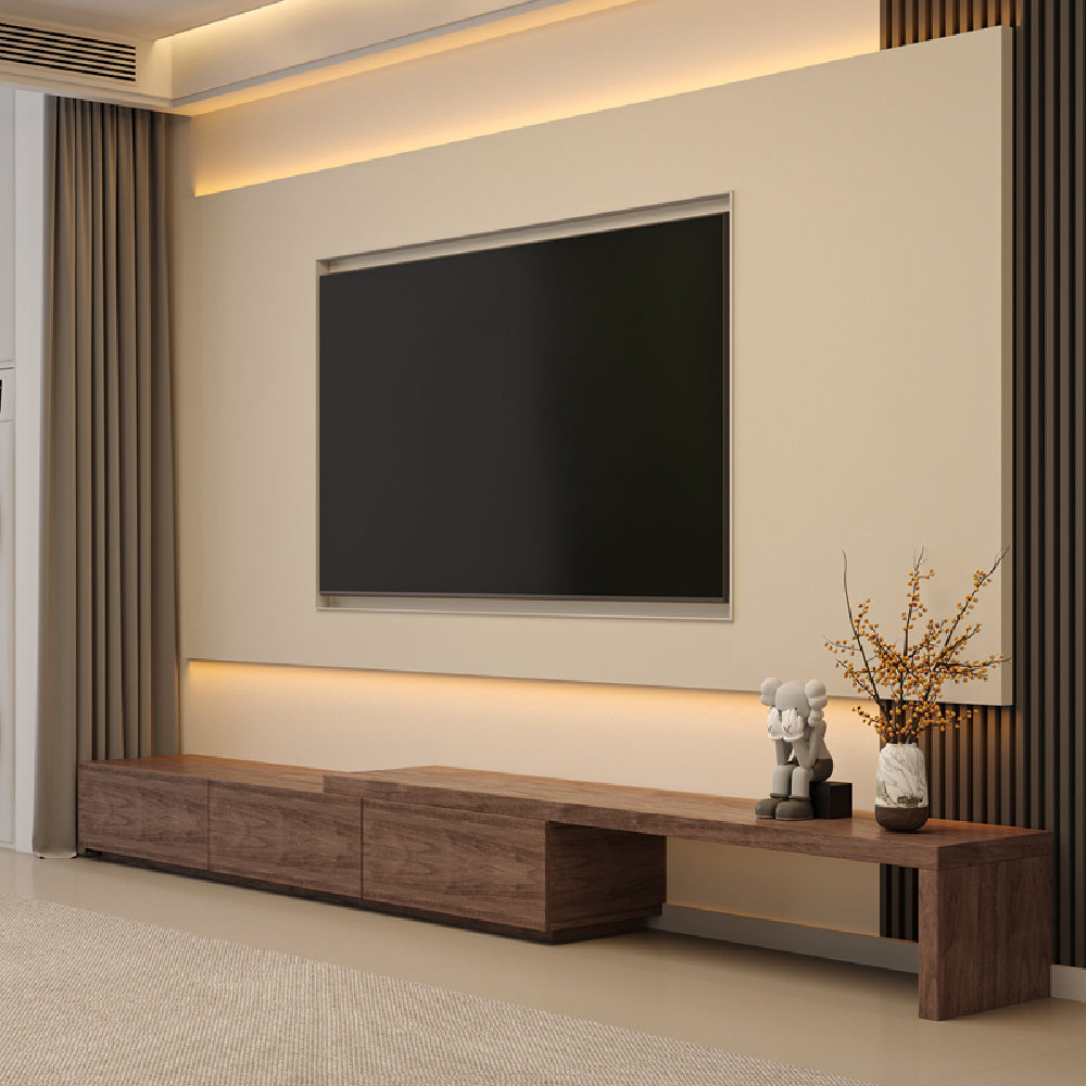 Extendable TV Stand with Storage Drawers Modern TV Console