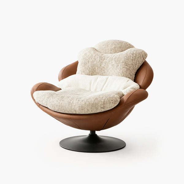 Cora Oversized Swivel Lounge Chair with Wraparound Backrest