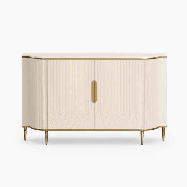 Celine 54.6" Cream Fluted Sideboard with Ceramic Top
