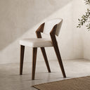 Eden Sculpted Wood & PU Leather Dining Armchairs, Set of 2