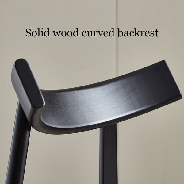 Nico Curved-Back Rubberwood Dining Chair with PU Seat