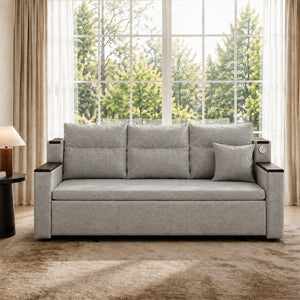 Orin 83" Pull-Out Sofa Bed with Storage & USB