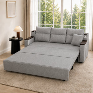 Orin 83" Pull-Out Sofa Bed with Storage & USB