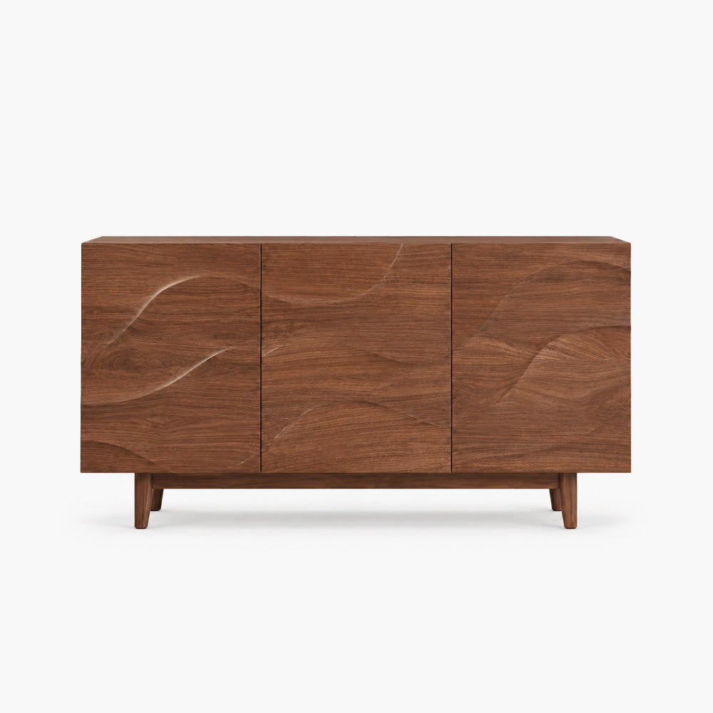 Elara 47.2" 3-Door Walnut Sideboard with Adjustable Shelves