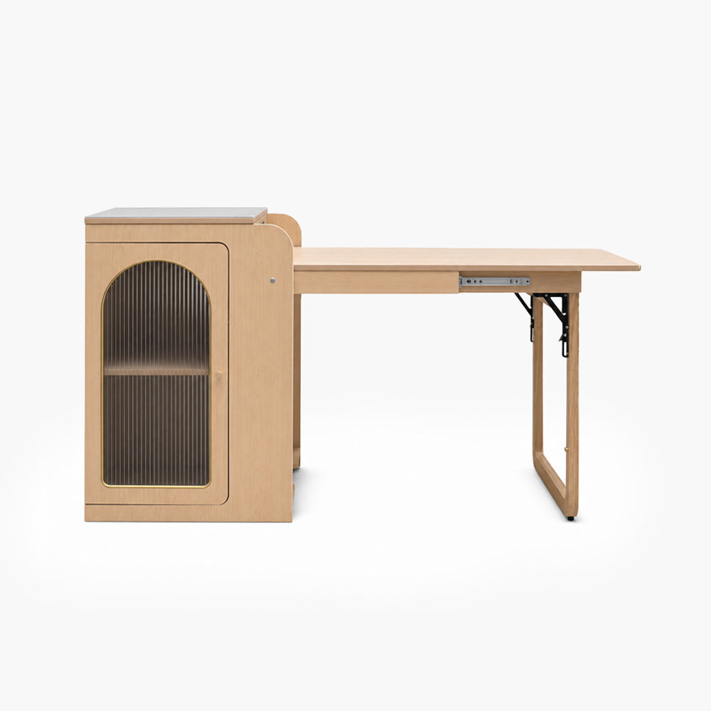 Atlas 74.8" Freestanding Murphy Dining Table with Chair Storage