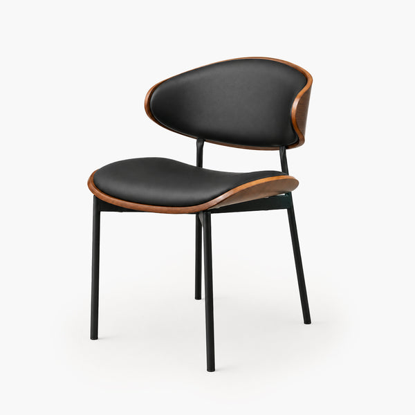 Luca Curved-Back Faux Leather Dining Chairs, Set of 2