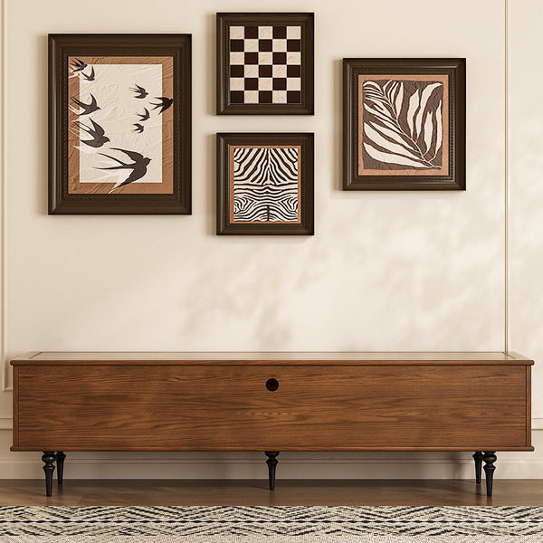 Wooden entertainment console with Cable Management Port