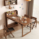 62" Wall-Side Murphy Foldable Dining Table with Integrated Shelf Storage