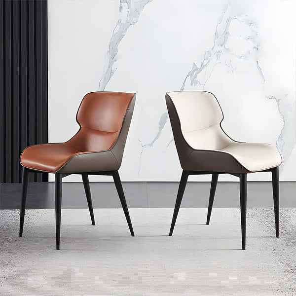 Sloane Set of 2 Curved-Back PU Leather Dining Chairs