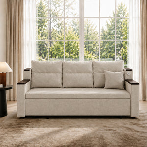 Orin 83" Pull-Out Sofa Bed with Storage & USB