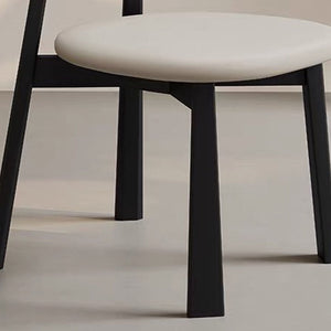 Nico Curved-Back Rubberwood Dining Chair with PU Seat