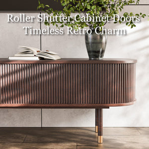 Solenne 70.8" Fluted Rubberwood TV Stand