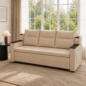 Orin 83" Pull-Out Sofa Bed with Storage & USB