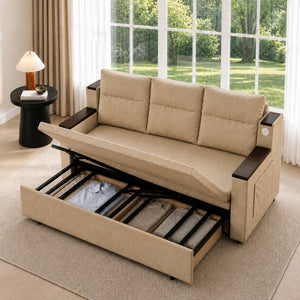 Orin 83" Pull-Out Sofa Bed with Storage & USB
