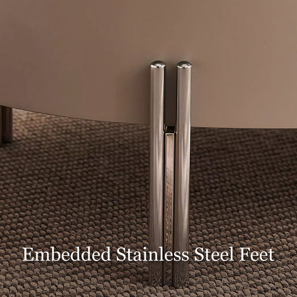46.8'' Modern Lift-Top Coffee Table with Sintered Stone Top & Wood Base Sculptural Curved Design with Hidden Storage