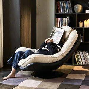 Astra Oversized Swivel Lounge Chair with Tufted Velvet Cushion