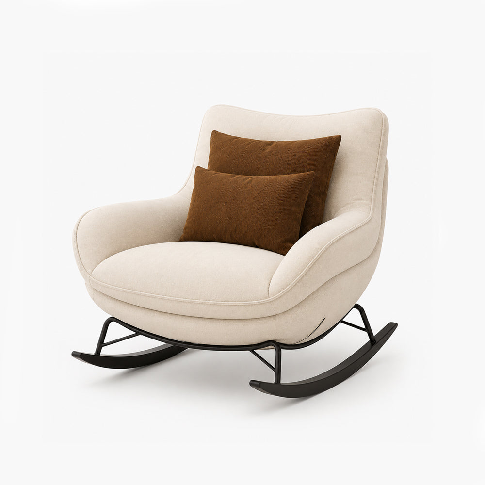 Elara Upholstered Rocking Chair with Optional Ottoman