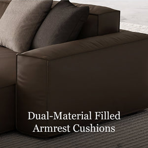 Modern Modular Top-Grain Leather Sectional Sofa