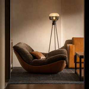 Ember Low-Profile Lounge Chair with Plush Velvet Cushion
