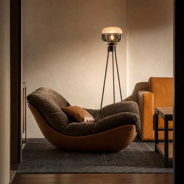 Ember Low-Profile Lounge Chair with Plush Velvet Cushion