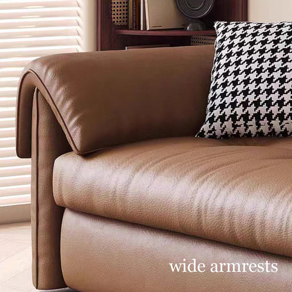 Contemporary Faux Leather Sofa Bed Sleeper Sofa with Hidden Storage & Metal Frame