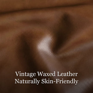 Modern Oil Waxed Leather Lounge Chair Solid Wood Frame Deep Seat Vintage Accent Armchair