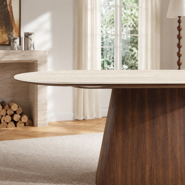 Vela 62.9" Oval Sintered Stone Dining Table