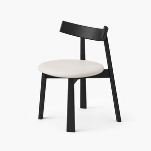 Nico Curved-Back Rubberwood Dining Chair with PU Seat