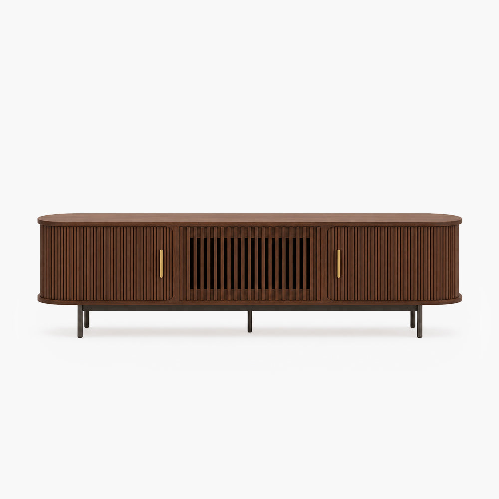 Arden 70" Curved Fluted-Door TV Stand