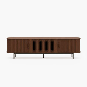 Arden 70" Curved Fluted-Door TV Stand