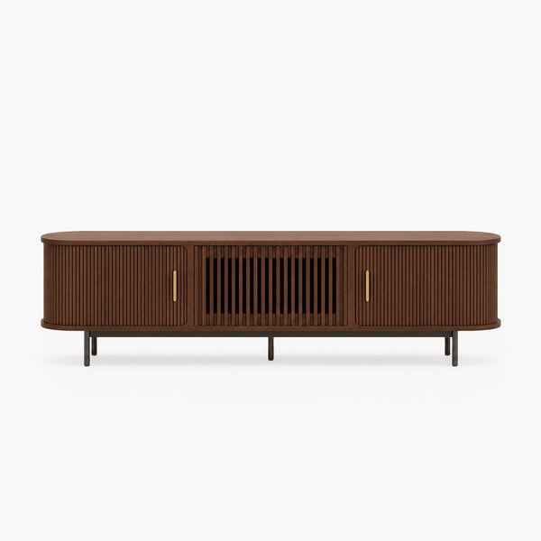 Arden 70" Curved Fluted-Door TV Stand