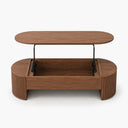 Linden 46.8" Oval Lift-Top Coffee Table with Hidden Storage